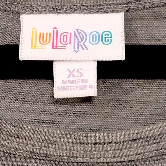 LuLaRoe Carly Dress XS Solid Heathered Grey Stripe Swing Hi-Low A-Line Swing - Picture 2 of 9